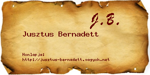 Jusztus Bernadett névjegykártya