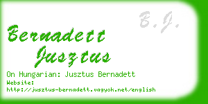 bernadett jusztus business card